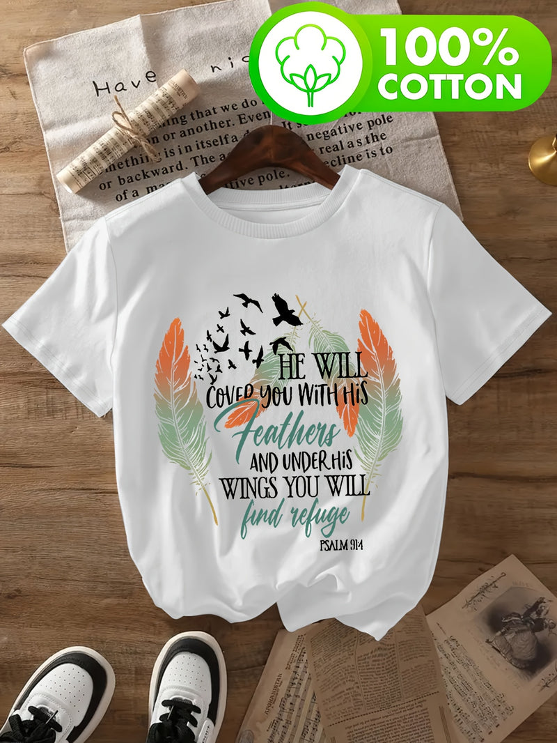 Women's T-Shirt with Psalm 91 Design.