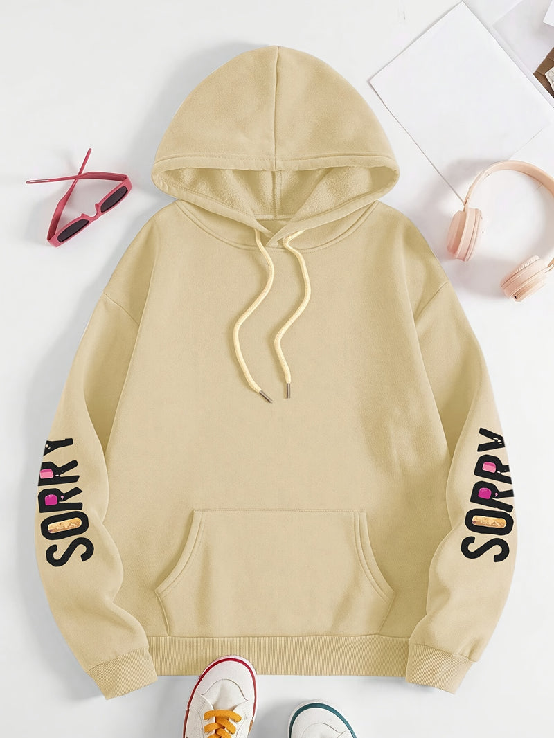 Women’s Sorry Slogan Print Hoodie.