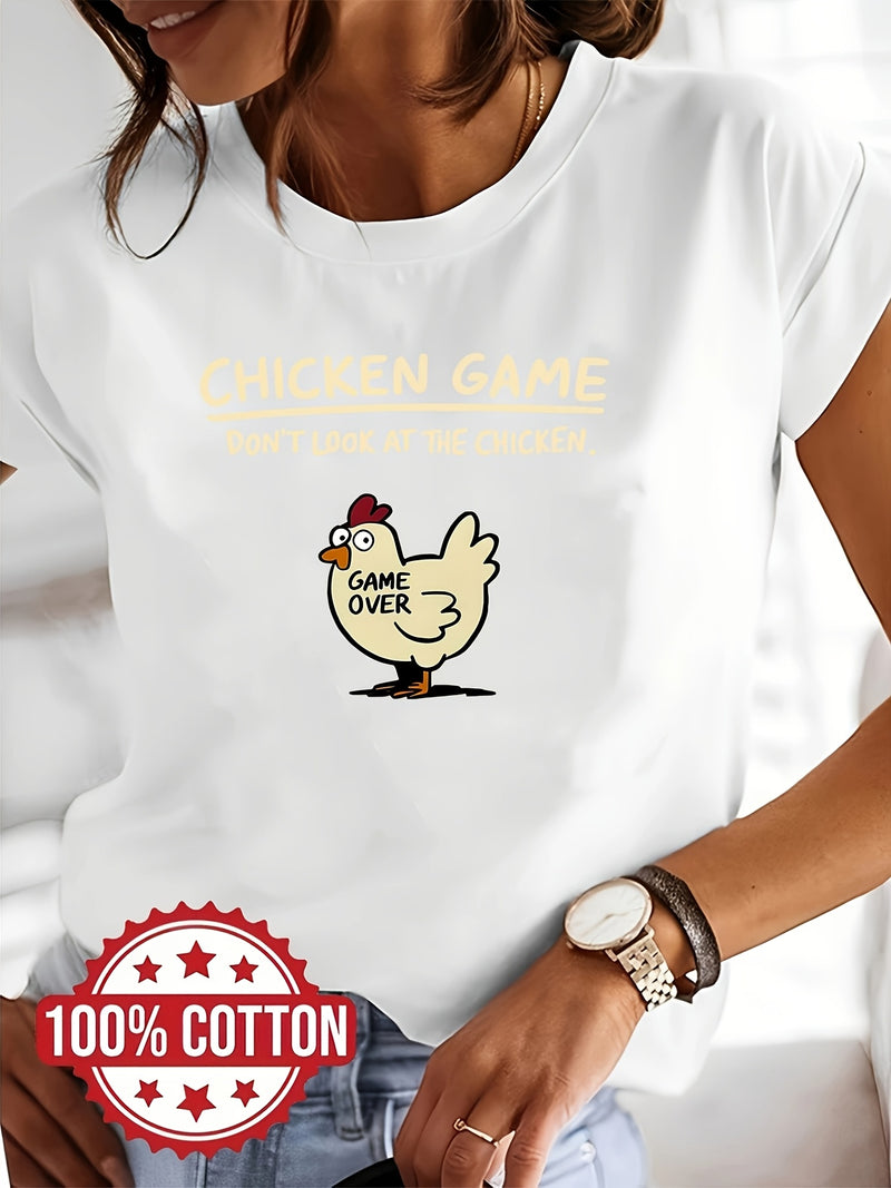 Women's Chicken Game Graphic T-Shirt.
