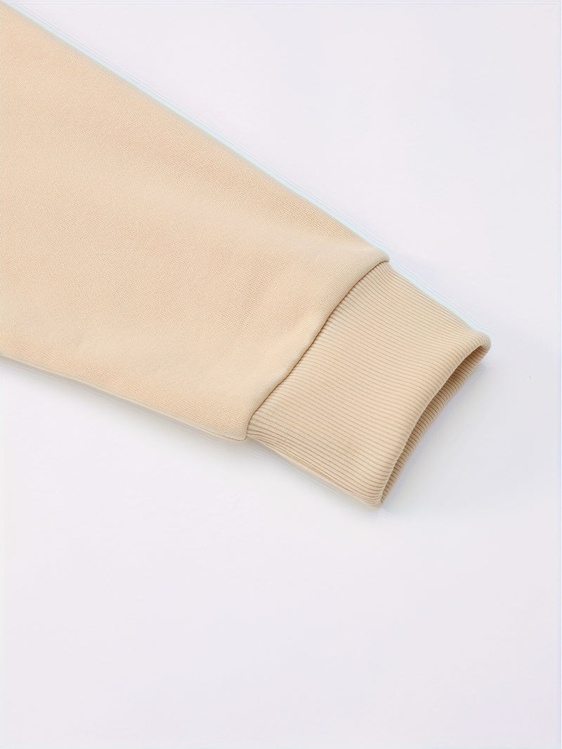 Hooded Zip-Up Jacket Set with NY Letter Prints on The Front And Back.