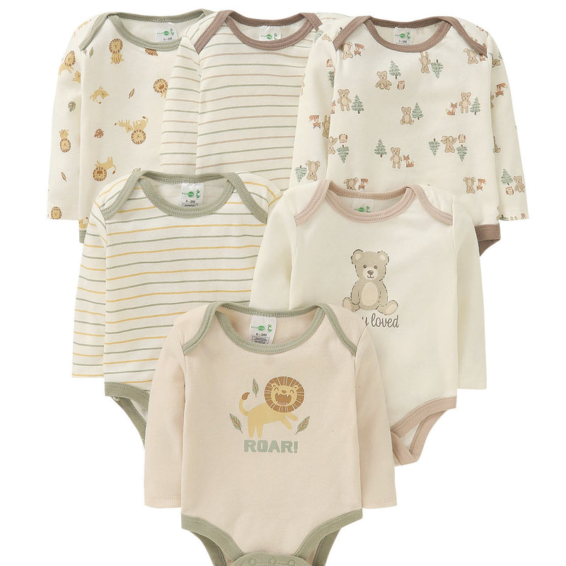 6pcs Set Newborn Infant Triangle Long-Sleeved Romper.