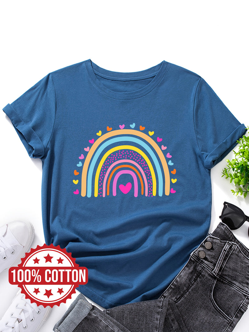 Women’s Rainbow and Love Print T-shirt.