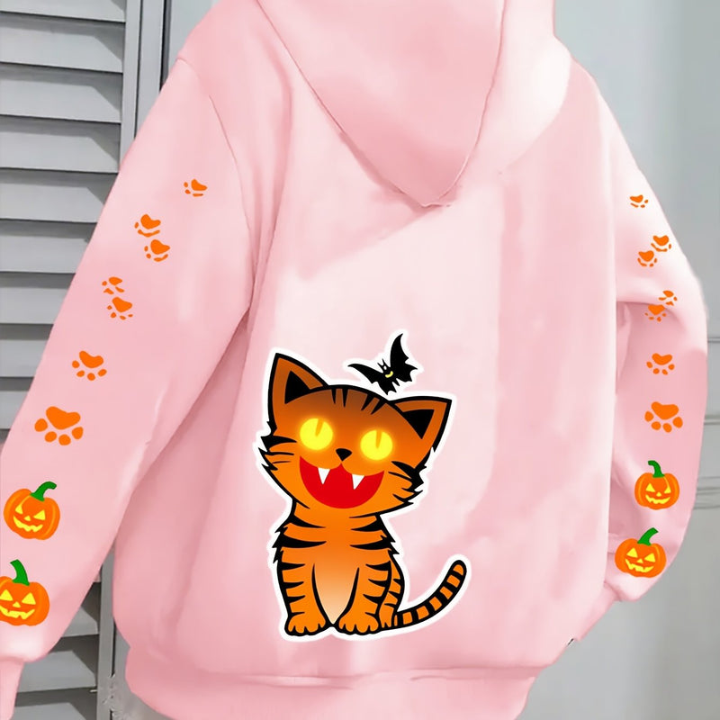 Women’s Kitten Butterfly Cat Paw Print Hoodie.