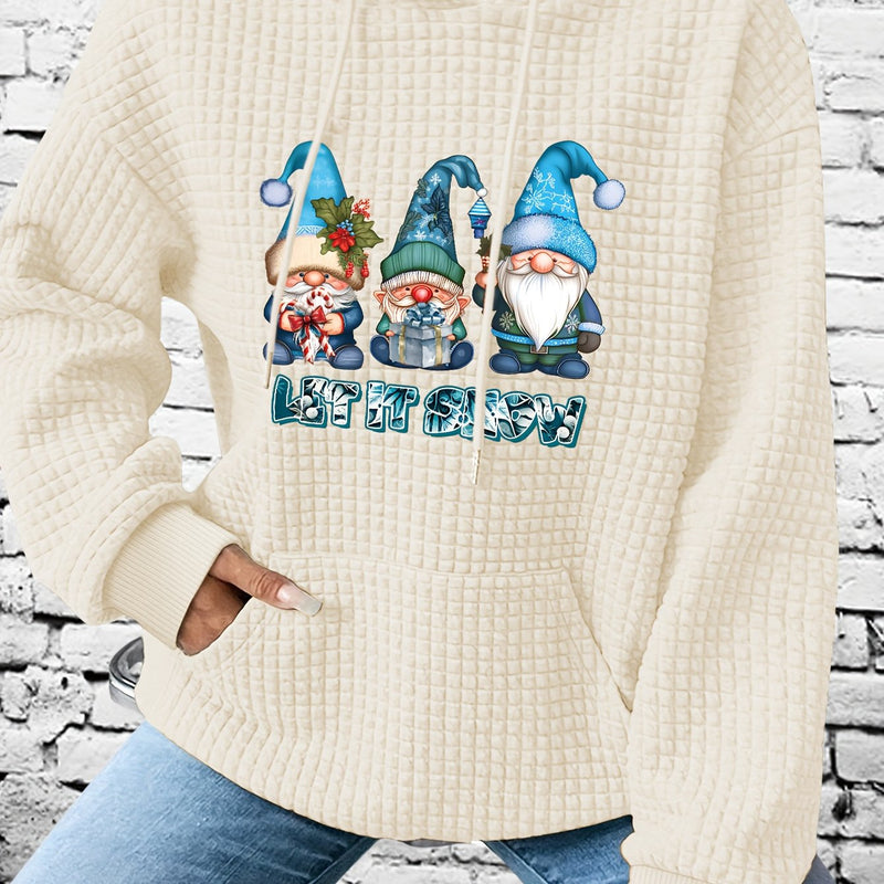 Women’s Patterned Waffle Hoodie.