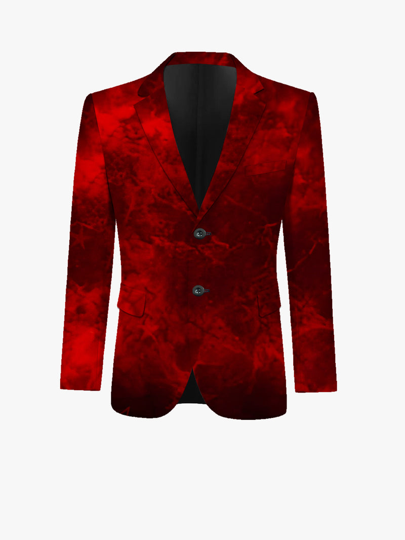 Men's Suit & Pants Set, Classic Red Starry Background.