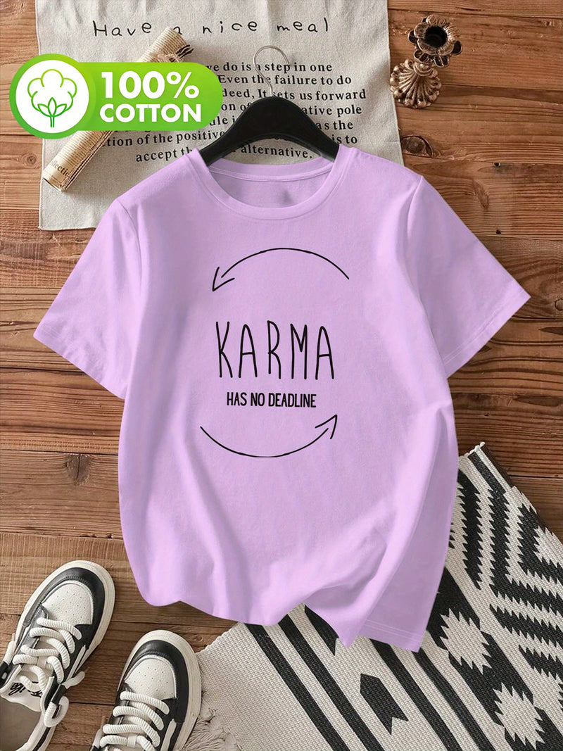 Women's Stylish Printed Round Neck Short-Sleeve T-Shirt.