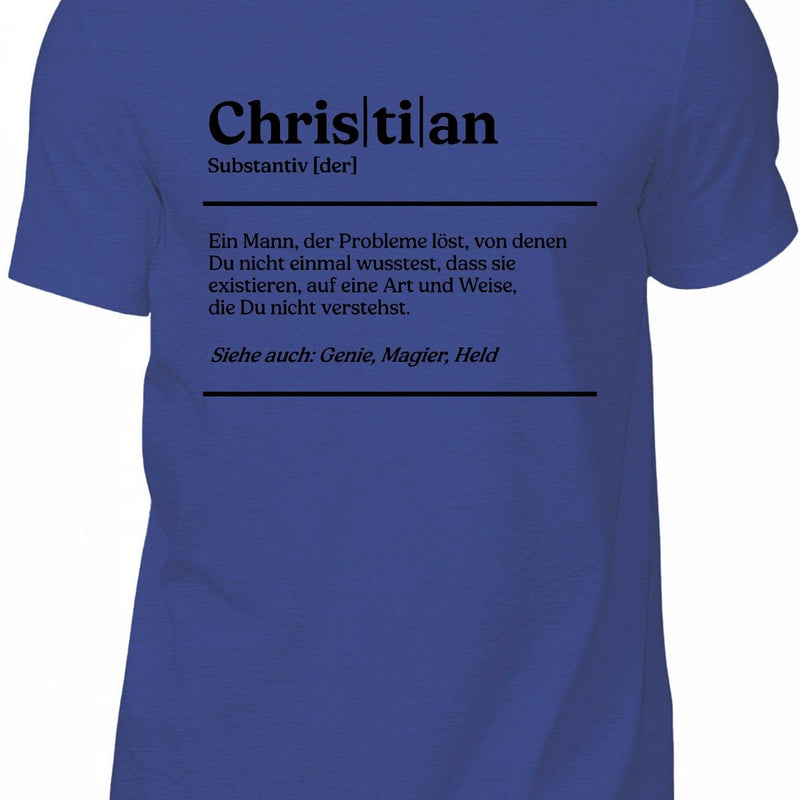 Men's Summer T-Shirt with a Fun Christian German Name And Short Sleeves.