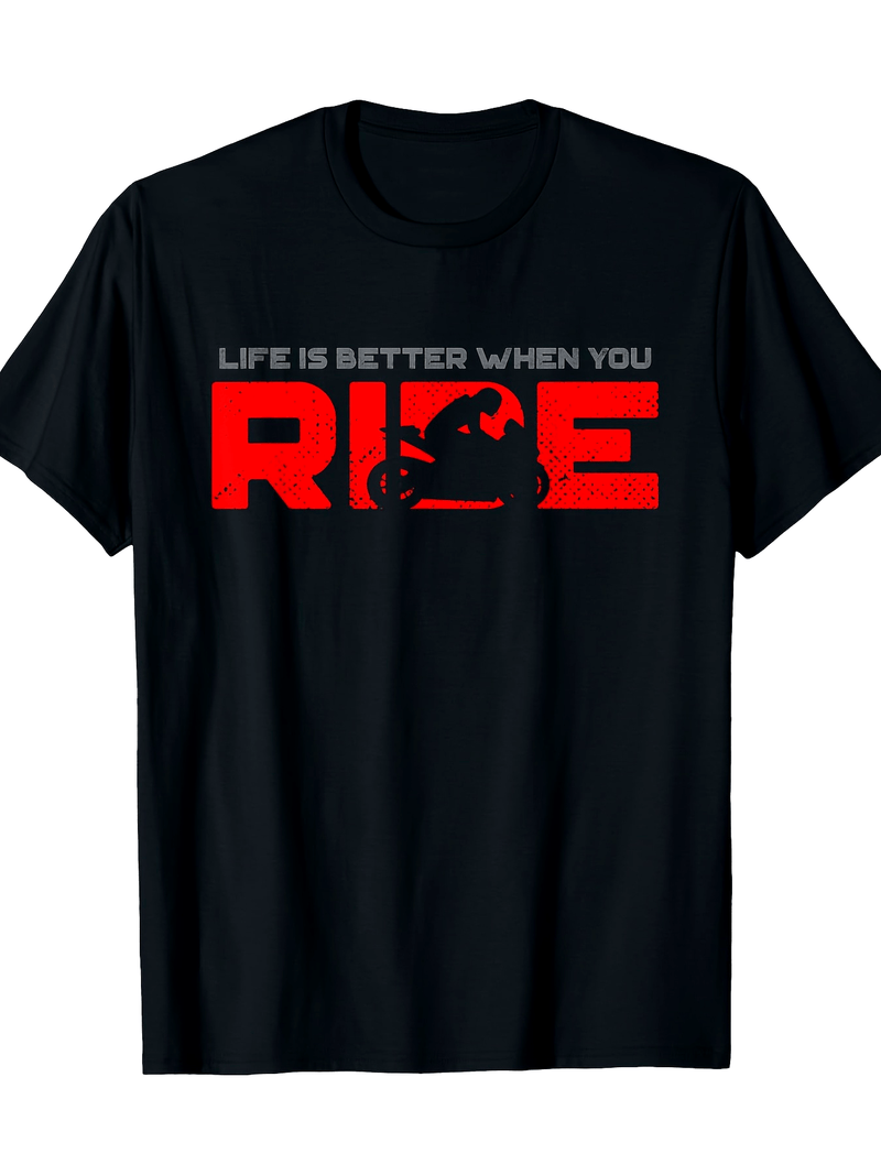 Men's Cotton Motorcycle T-Shirt.