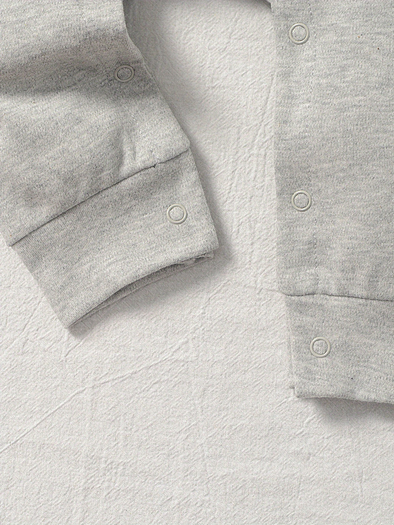 Pure Long-Sleeve Print Bodysuit, Casual Long-Sleeve Jumpsuit for Autumn.