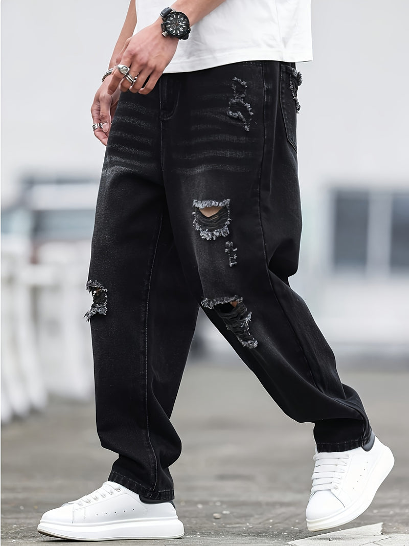 Men's Distressed Denim Pants.