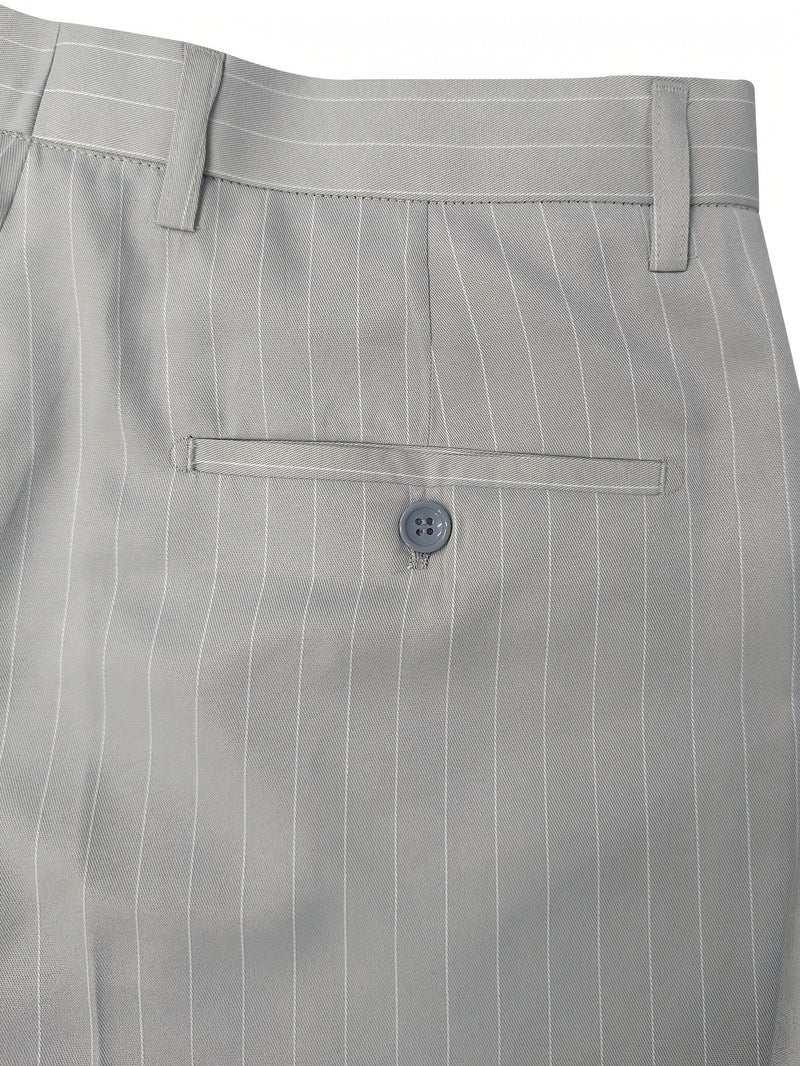 Men's Business Striped Suit, Double-Breasted Two-Piece.