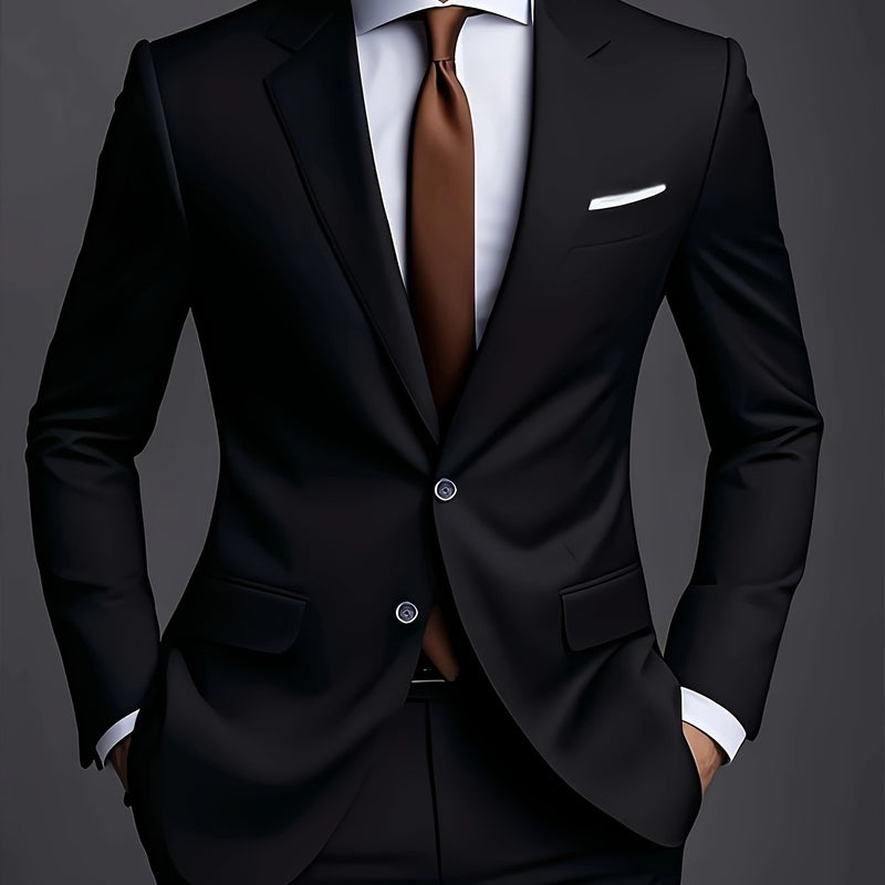Men's Premium New Two-Piece Suit, Suitable for Weddings, Parties.
