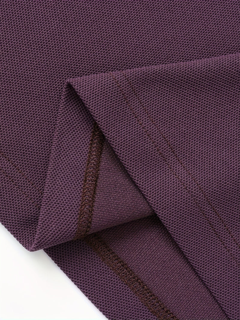 Men's Outdoor Golf and Equestrian Lapel Polo Shirt, Long Sleeve.