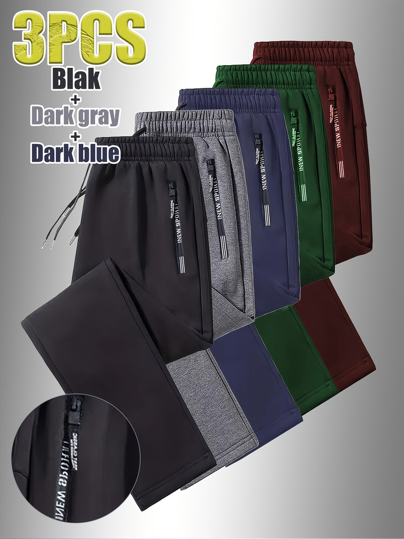 3pcs Men's Fashion Casual Jogger Set, Soft and Comfortable Fabric.