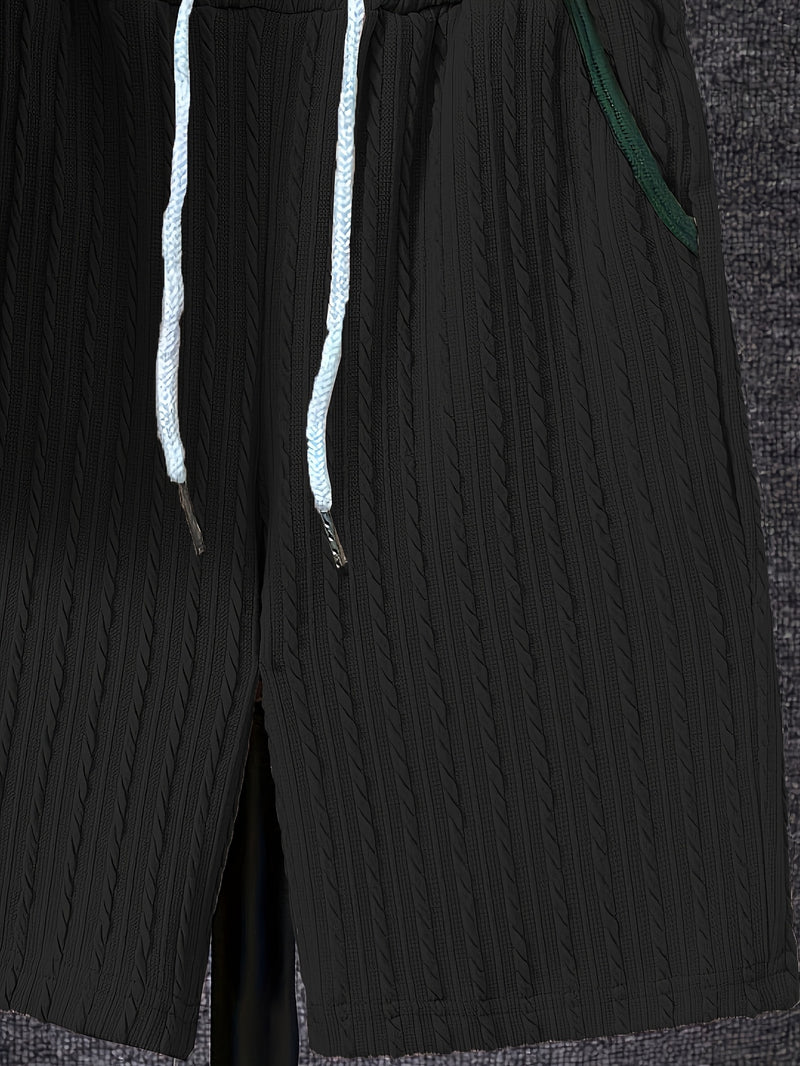 Men'S Casual Fashion Set Featuring a Top And Shorts.