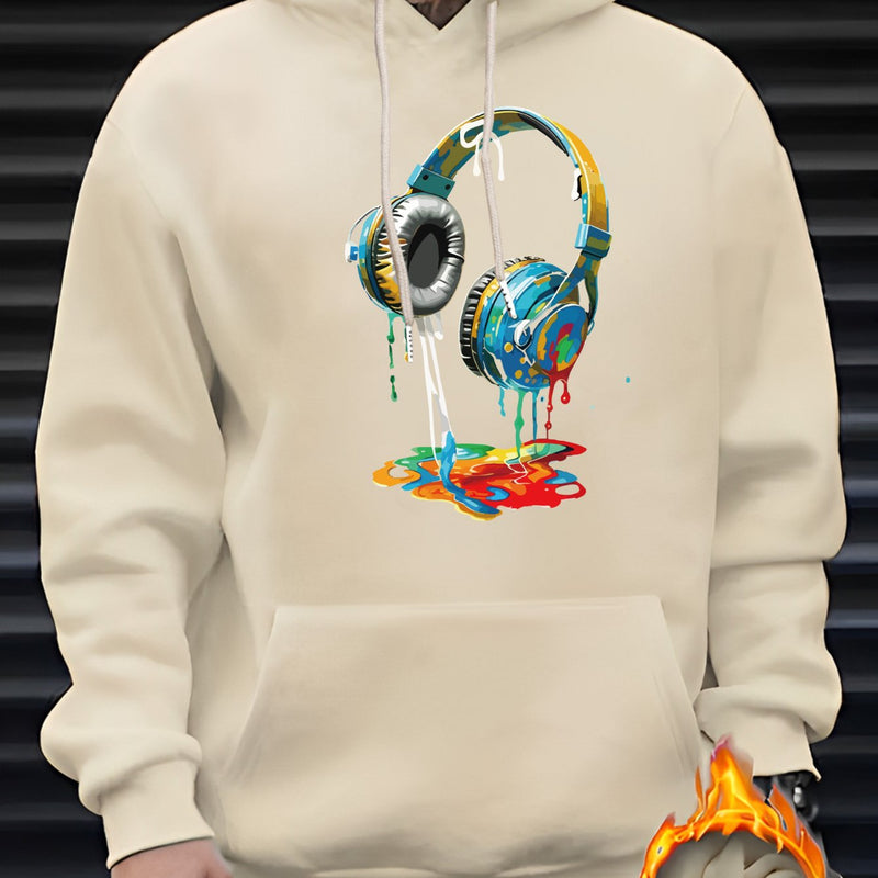 Men's Graffiti Headphone Print Hoodie.