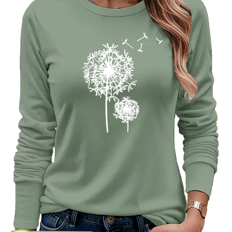 Women's  Long Sleeve Round Neck T-Shirt.