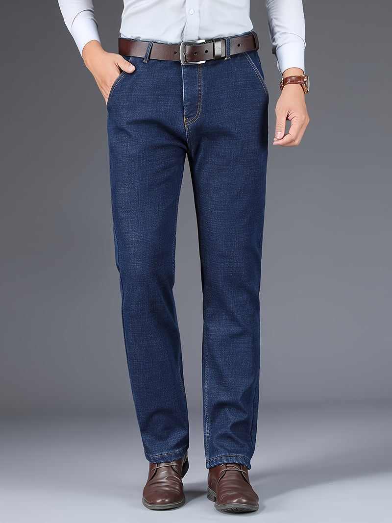 Jeans for Men's business straight stretch pants.