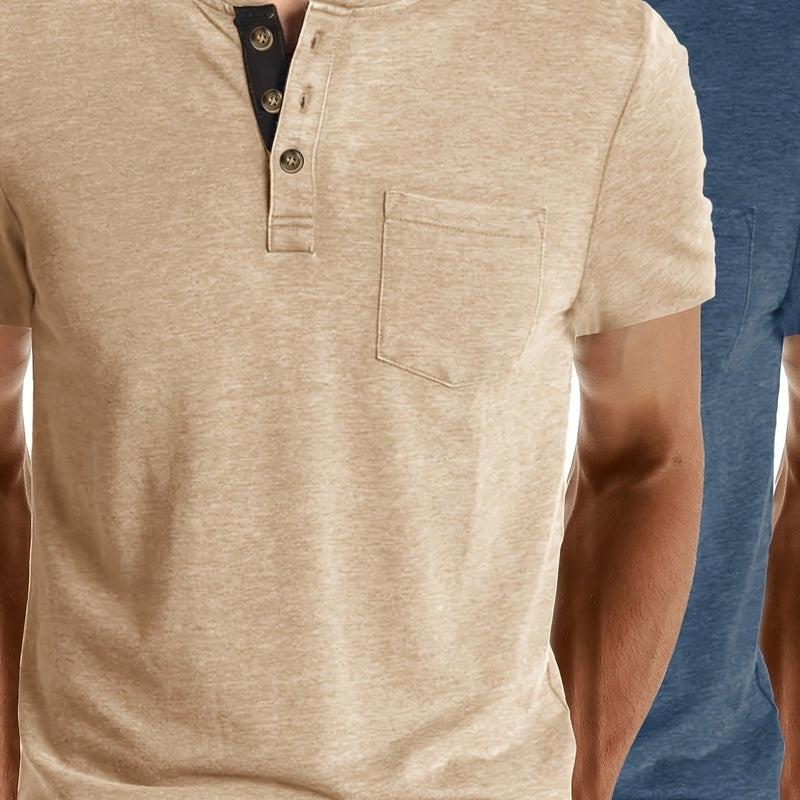 2pcs Set of Stylish Short-Sleeve T-Shirts for Men.