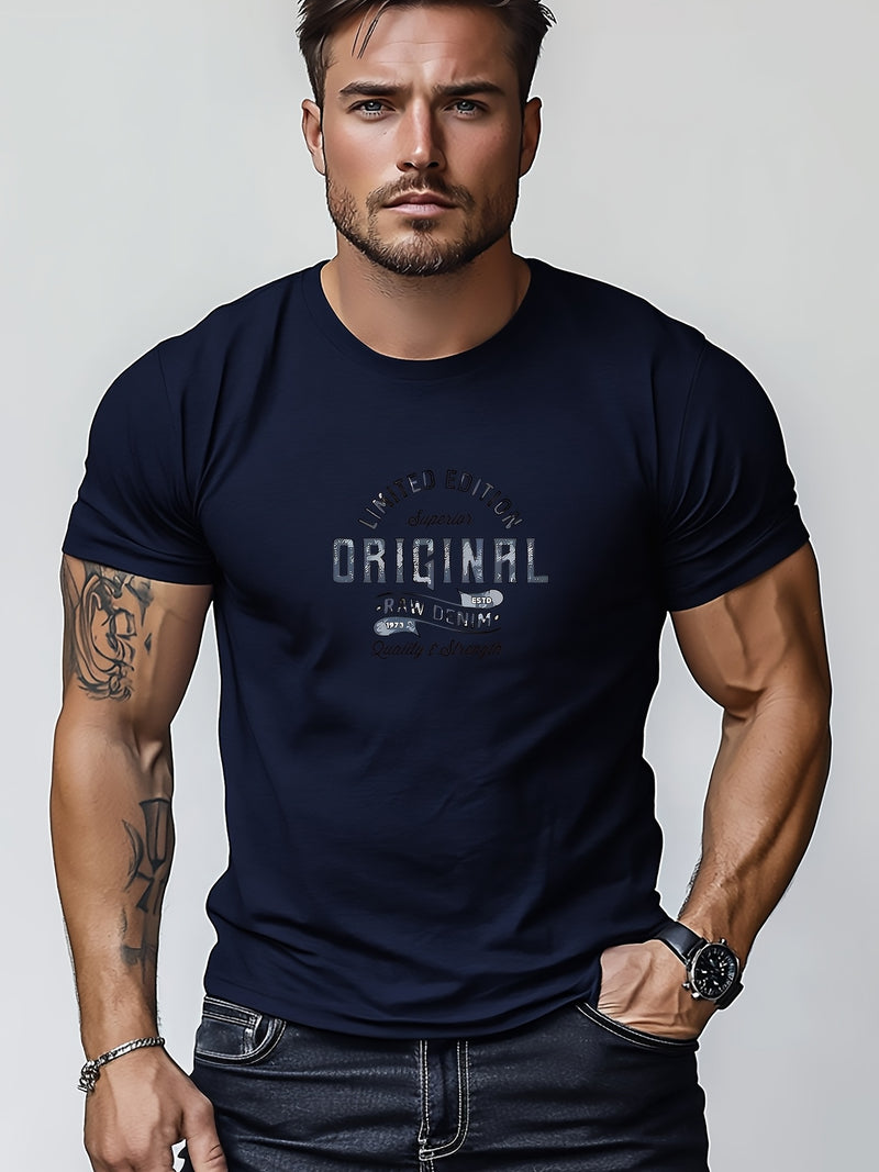 Men's Solid Color Short Sleeve T-Shirt.