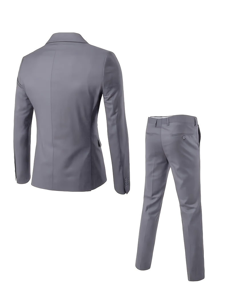 Men's Two-Piece Suit Set, Including Jacket and Trousers.