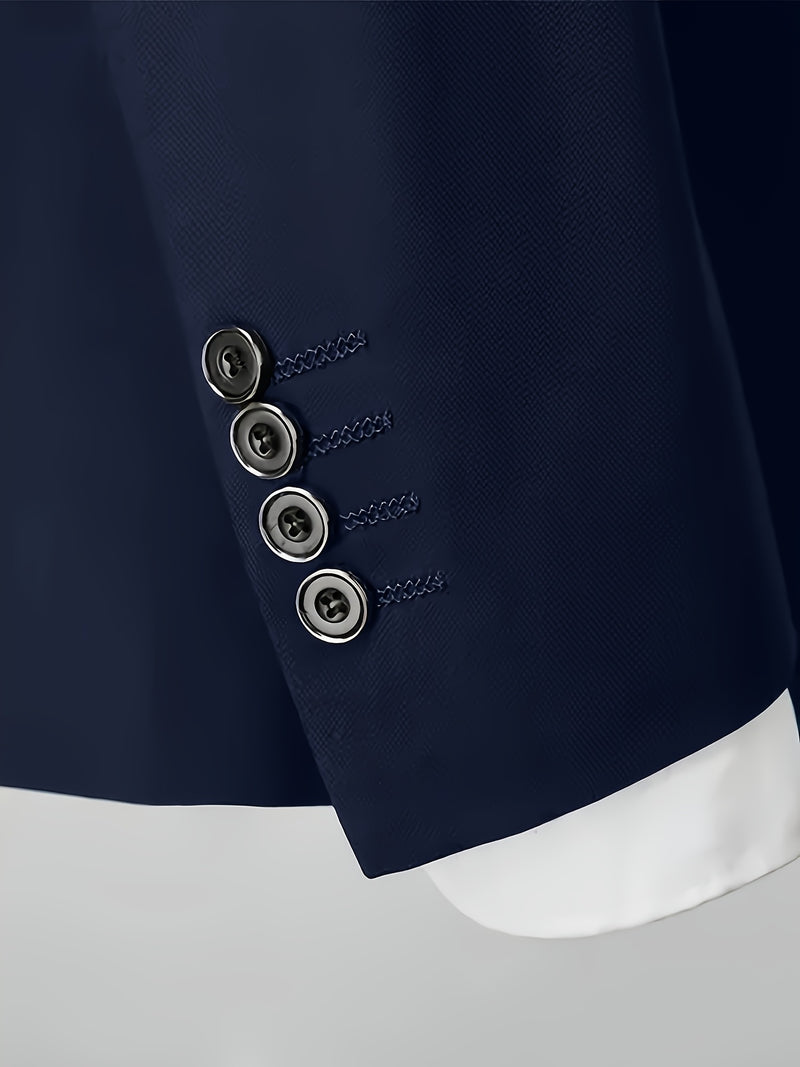 Men's 3pcs Suit Set, Including a Blazer, Vest, And Trousers.