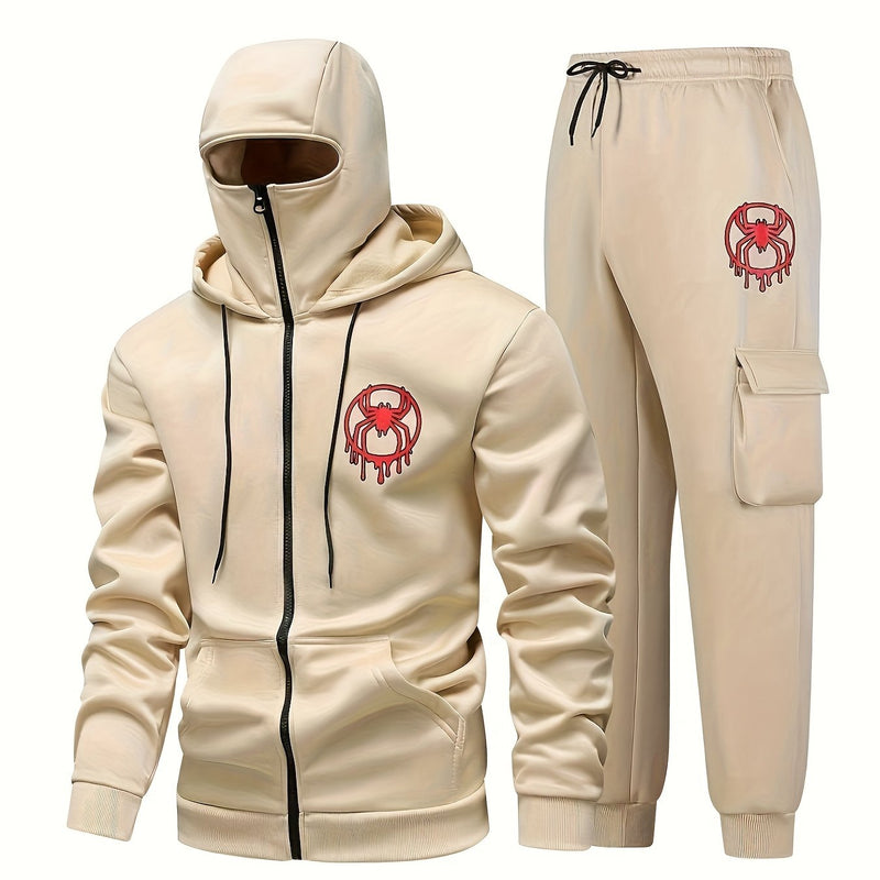 Men's Casual Hooded Sweatshirt & Jogger Set.