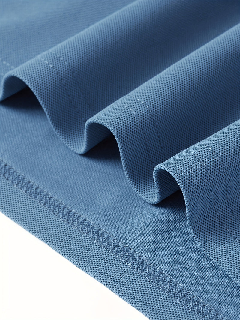 Men's Outdoor Golf and Equestrian Lapel Polo Shirt, Long Sleeve.