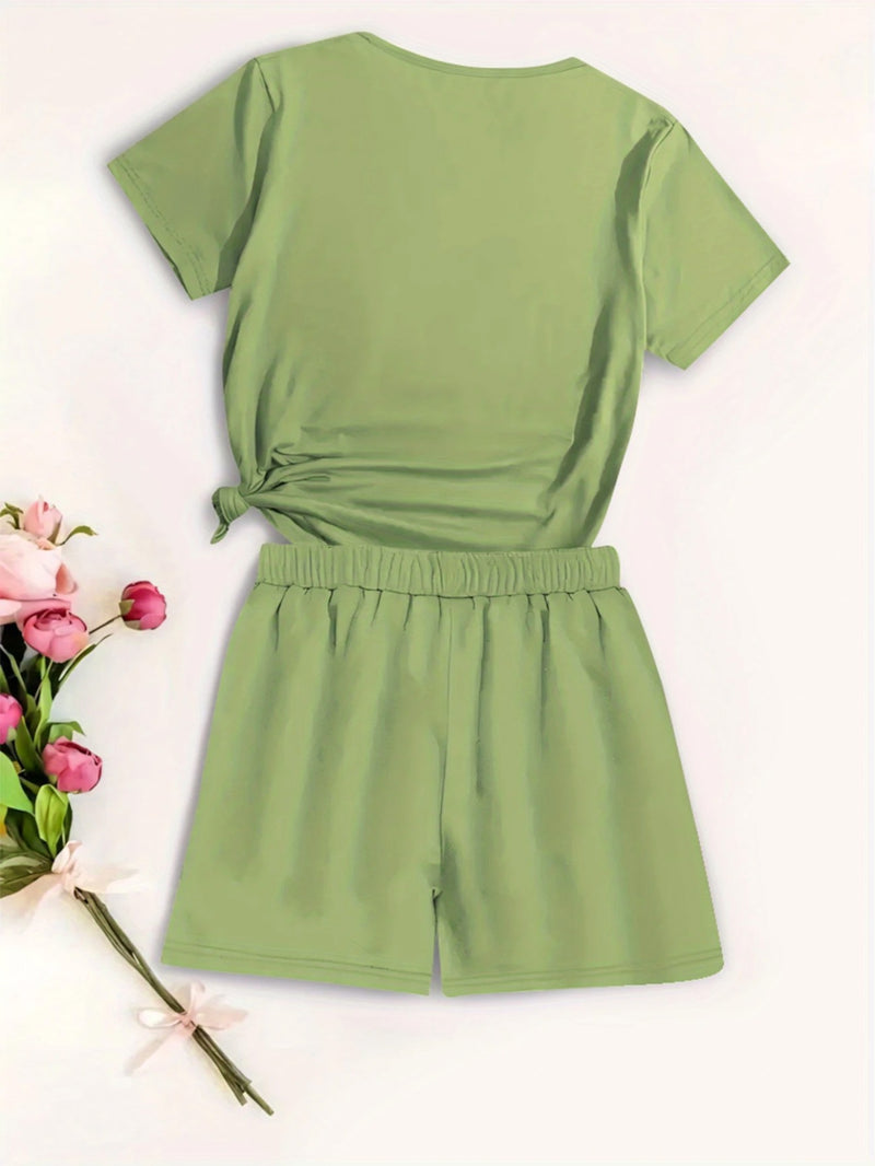 2pcs Women's Y2K Sportswear Suit - Shorts.