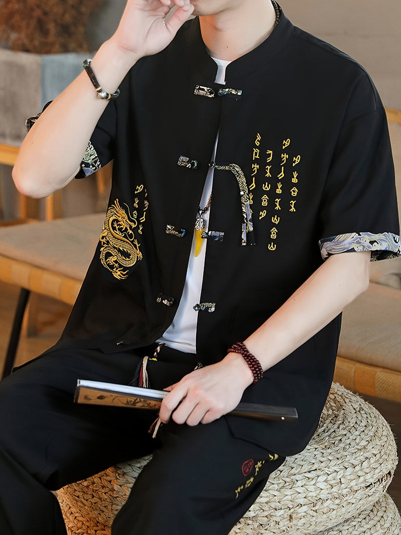 Summer New Chinese Style Hanfu Set for Men.