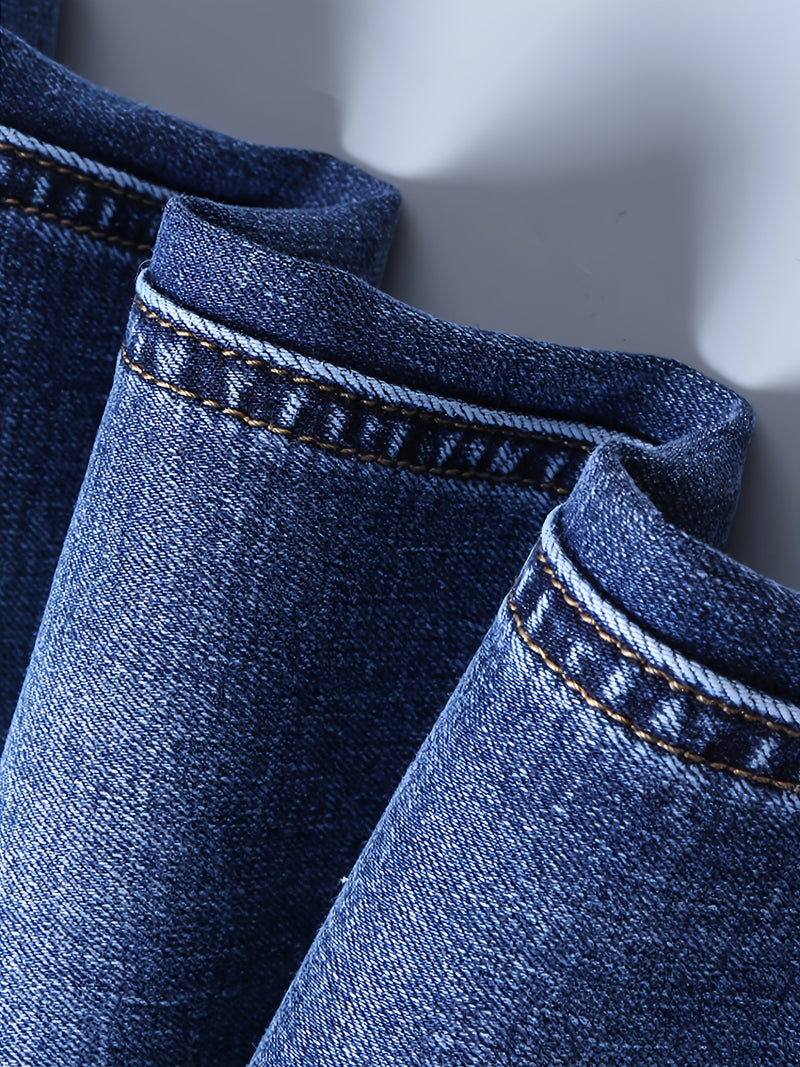 Geng Yuanshi Men's Autumn/Winter Classic Blue Jeans.