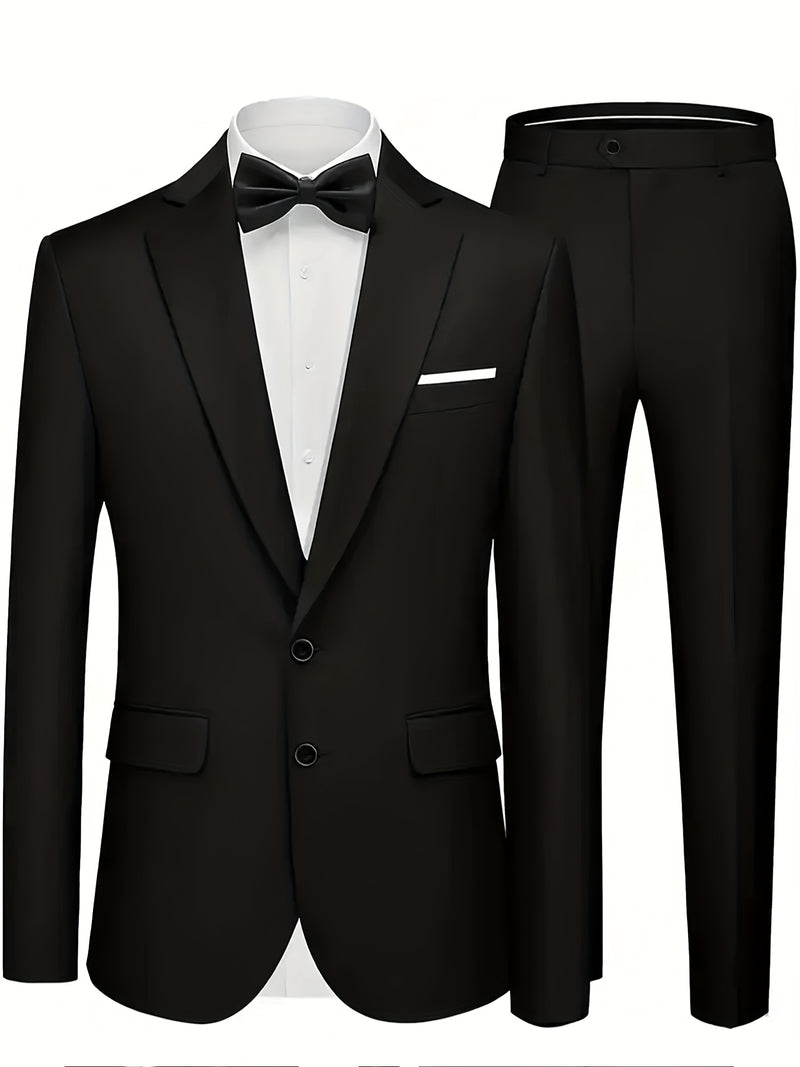 Men's 2pcs Wedding Suit Set Slim Fit Business Suit Jacket,Classic Pants.