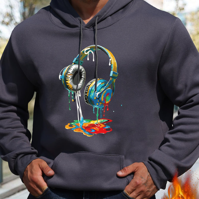 Men's Graffiti Headphone Print Hoodie.