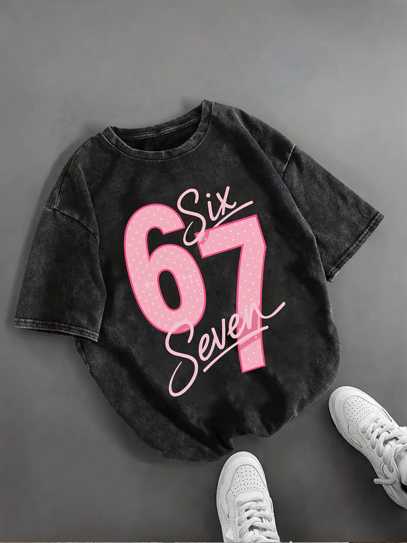 Women’s Graphic T-Shirt - Retro Casual Short Sleeve.