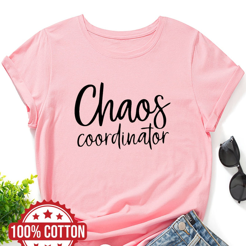 Women's "Chaos Coordinator" Graphic Print T-Shirt.