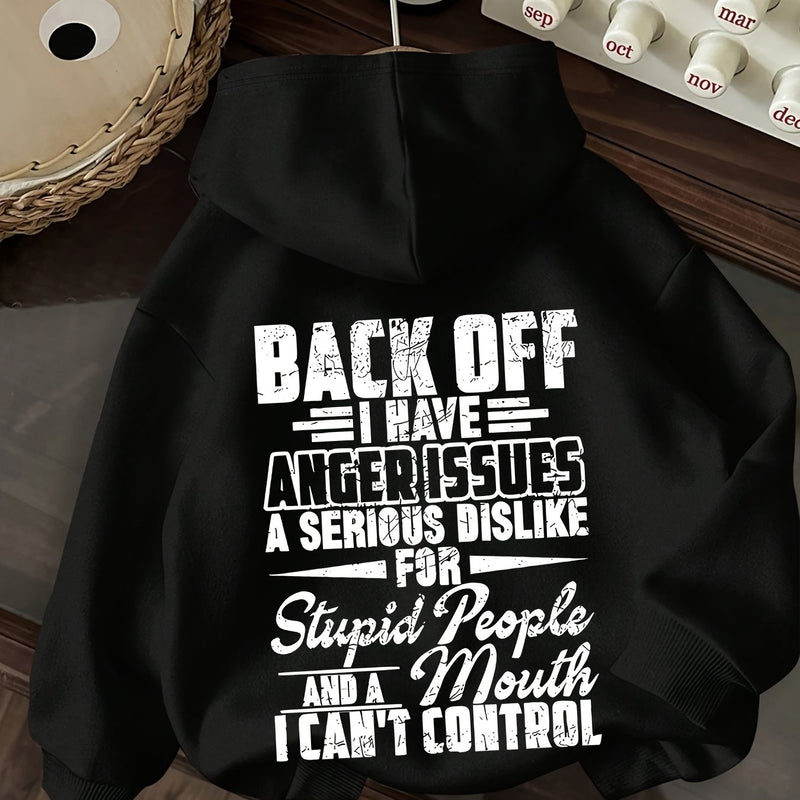 Women’s Letter Print Hoodie, Drawstring Casual Hooded.