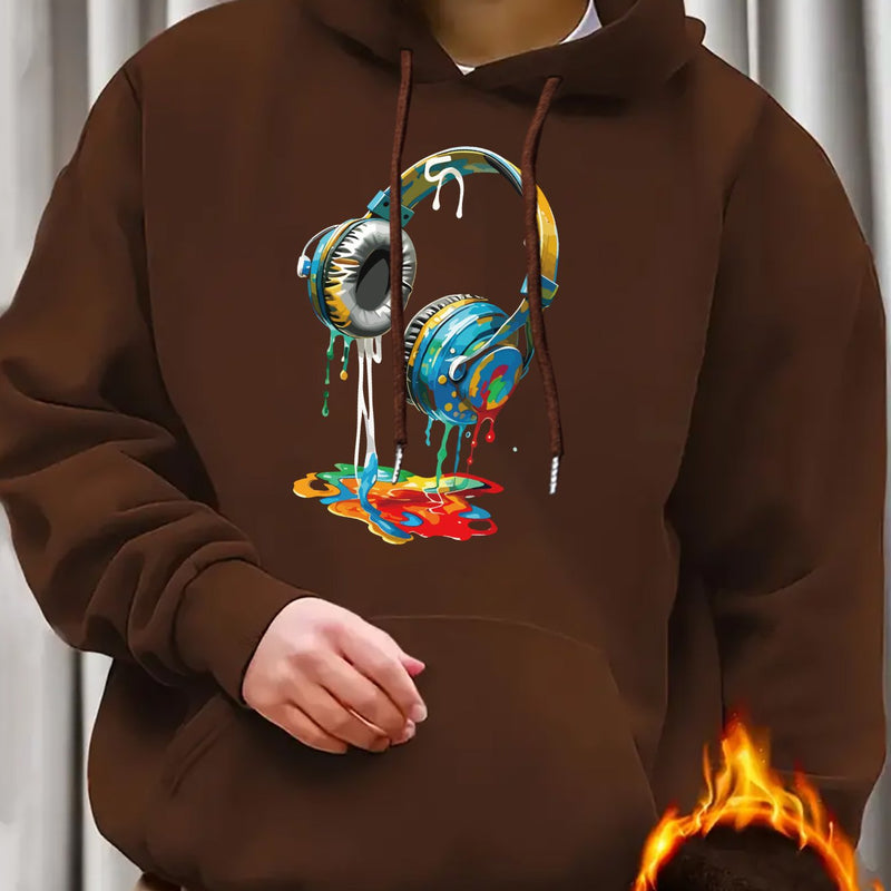 Men's Graffiti Headphone Print Hoodie.