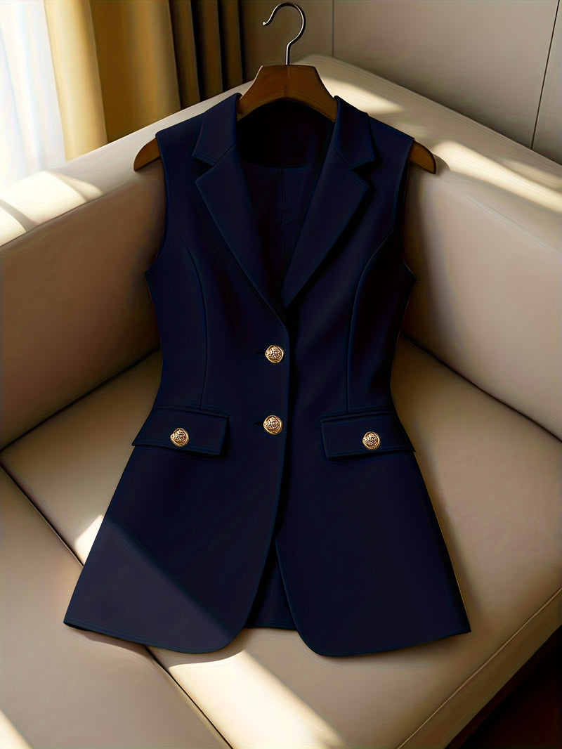 Ladies New Spring, Autumn And Winter Business Elegant Lapel Suit Vest.
