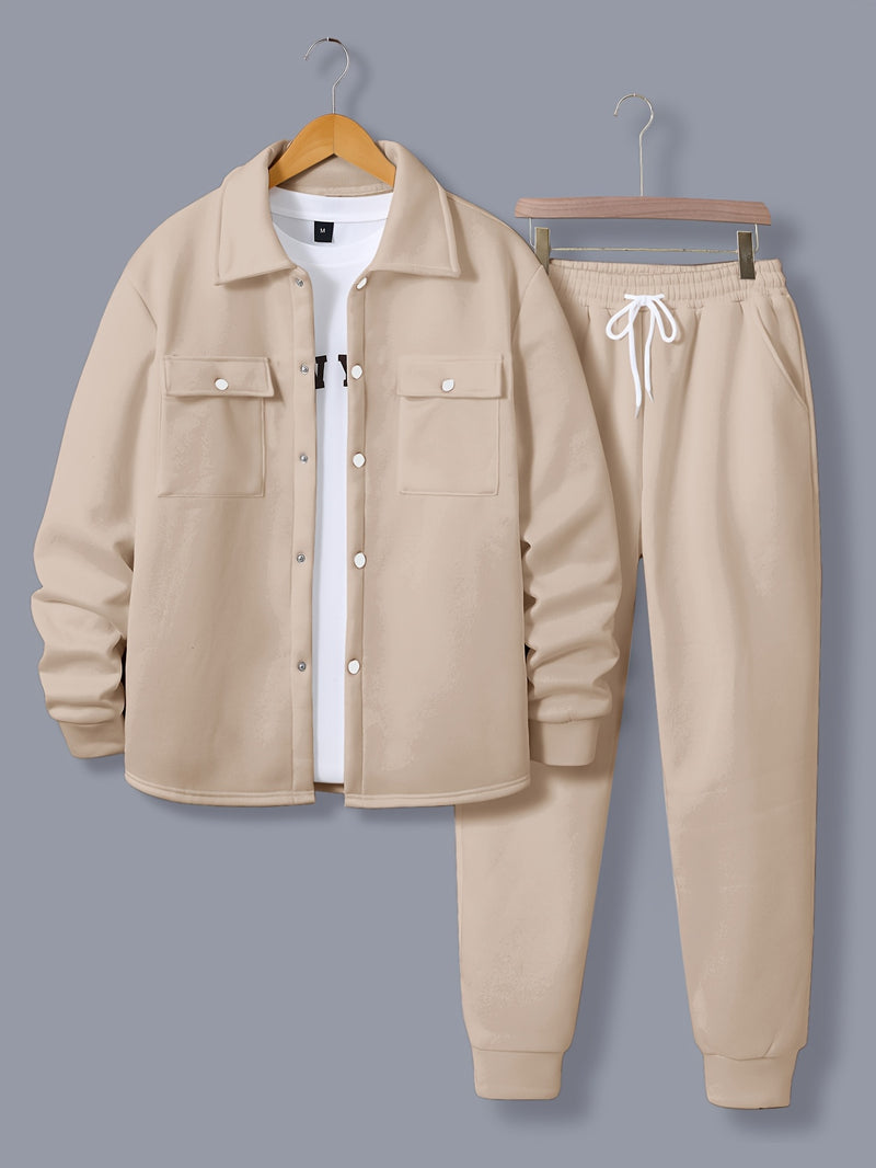 Men's Stylish Versatile Lapel Jacket with Real Pockets And Long Sleeves.
