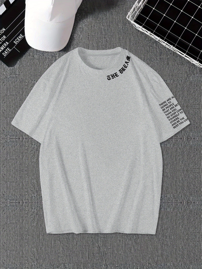 Men's Graphic Print Round Neck Short Sleeve, a Gift for Boyfriends.