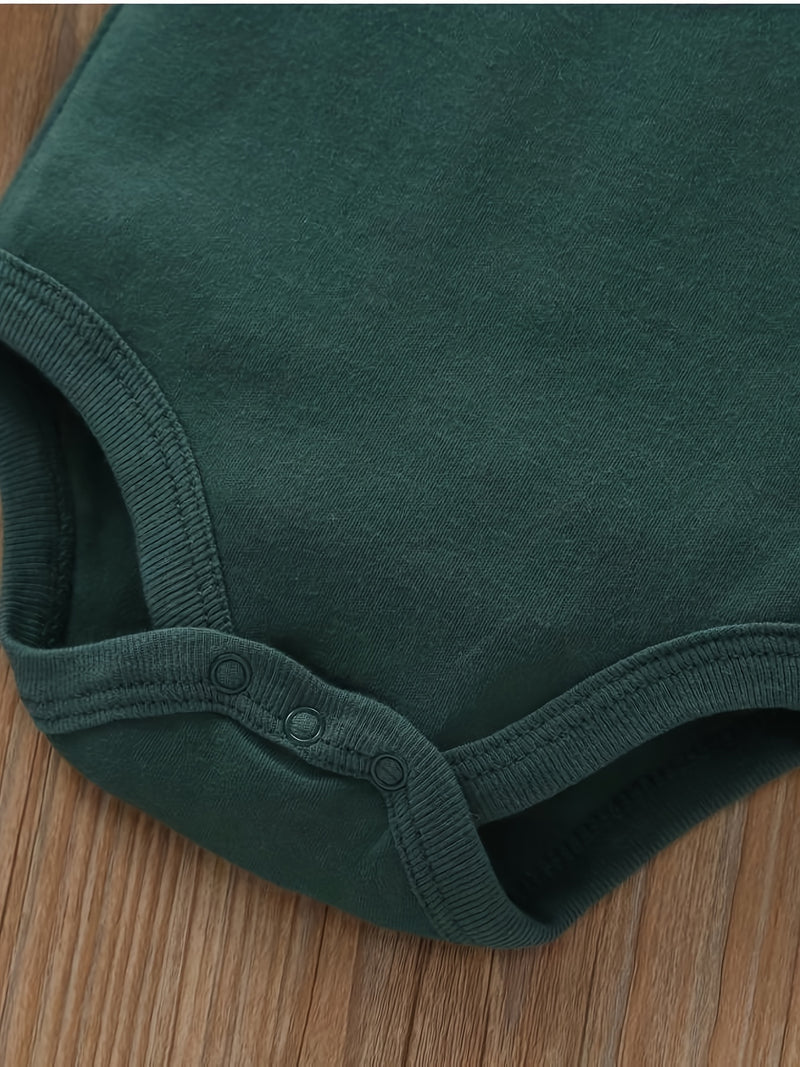 5pcs Baby Casual Triangle Bodysuit Set, Dinosaur  Short-Sleeved Jumpsuit.