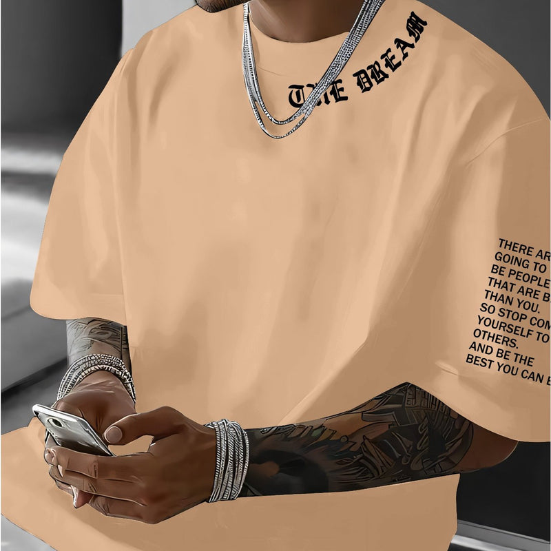 Men's Graphic Print Round Neck Short Sleeve, a Gift for Boyfriends.