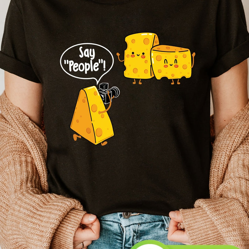 Women’s Cheese Lover Print T-Shirt.