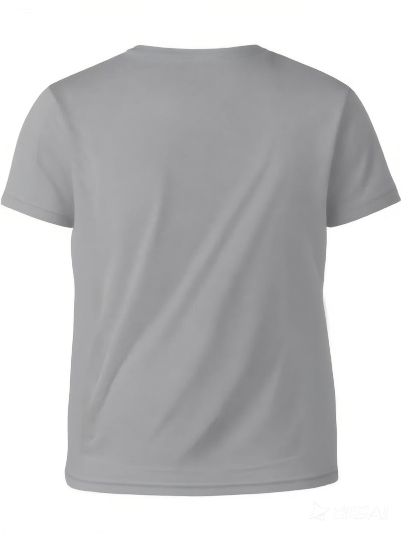 Men’s Short-Sleeved Round Neck, Knitted Fabric That Is Easy And Comfortable.