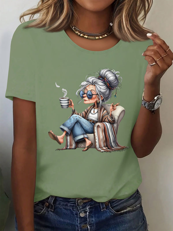 Women’s Home Casual Round Neck Short-Sleeved Top.