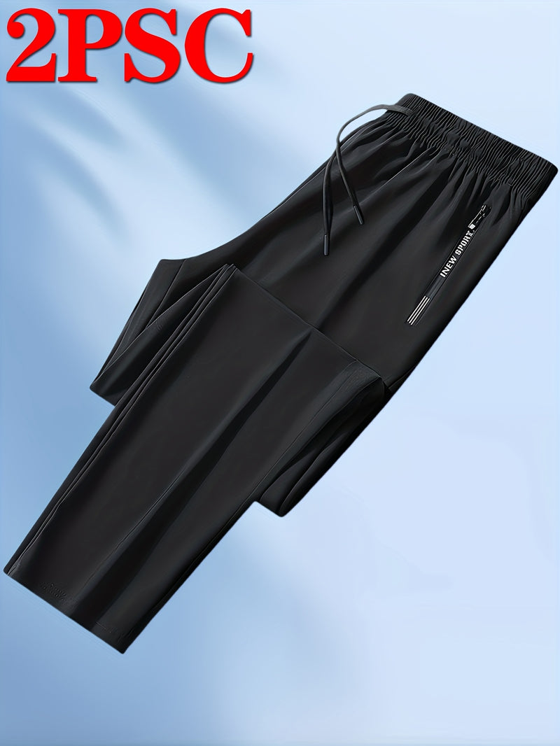 Men’s 2-Piece Set Summer High-Elasticity Jogging Pants.