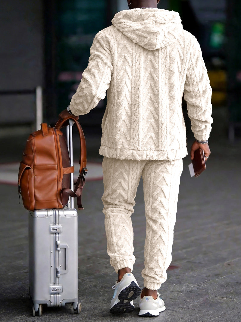 Men's Classic Sporty Casual Hooded Set, 2pcs Outfit with Long-Sleeve.