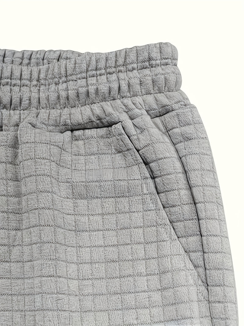 2pcs Men's summer sports set - Waffle Fitness T-shirt and shorts.