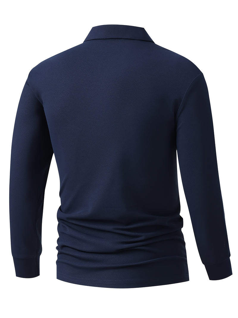Men's Outdoor Golf and Equestrian Lapel Polo Shirt.