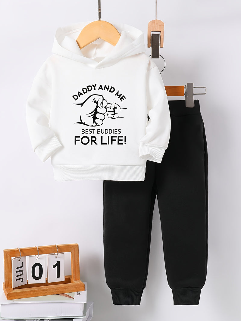 Boys' Autumn/Winter Casual English Letter Graphic Fist Bump.